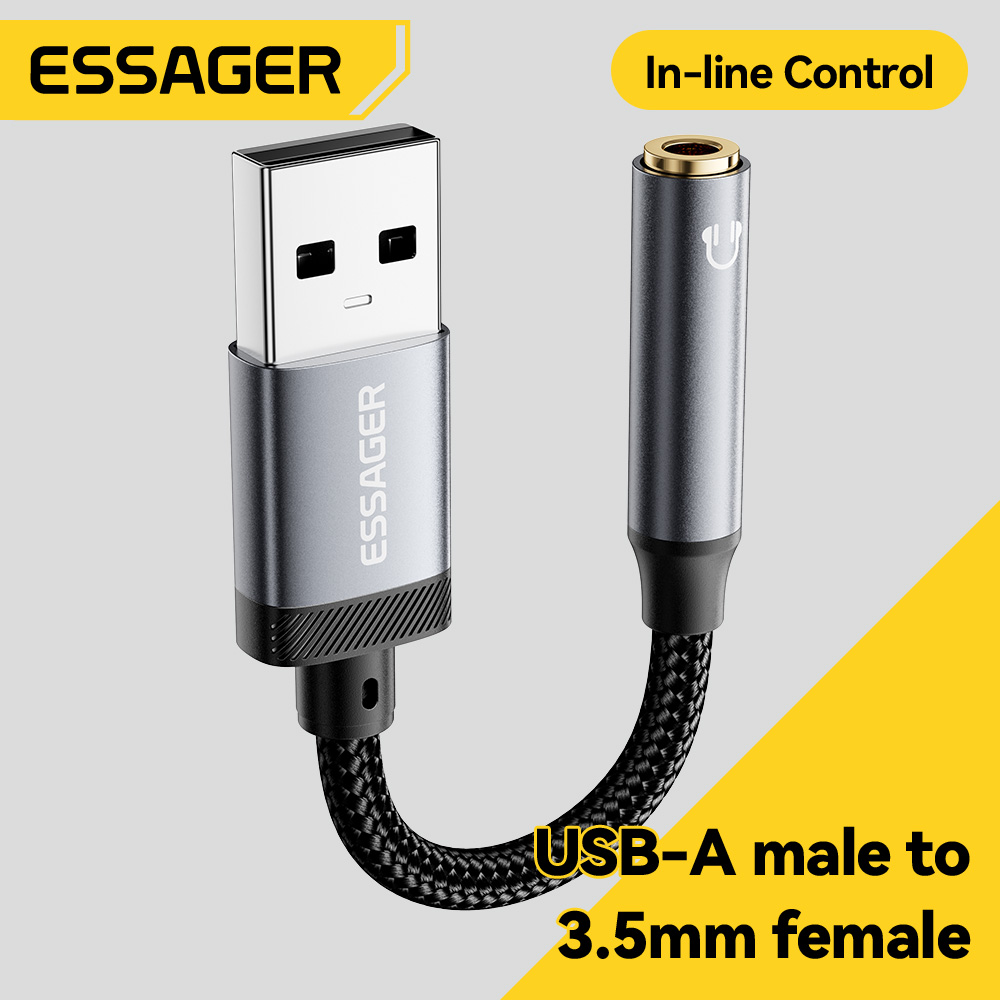 Wired Earphone Lightning - كابل صوت Essager من USB إلى