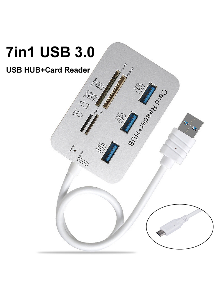 محول 7 في 1 مع 3 منافذ USB TYP - مراجعة Usb Hub Type C وسعره
